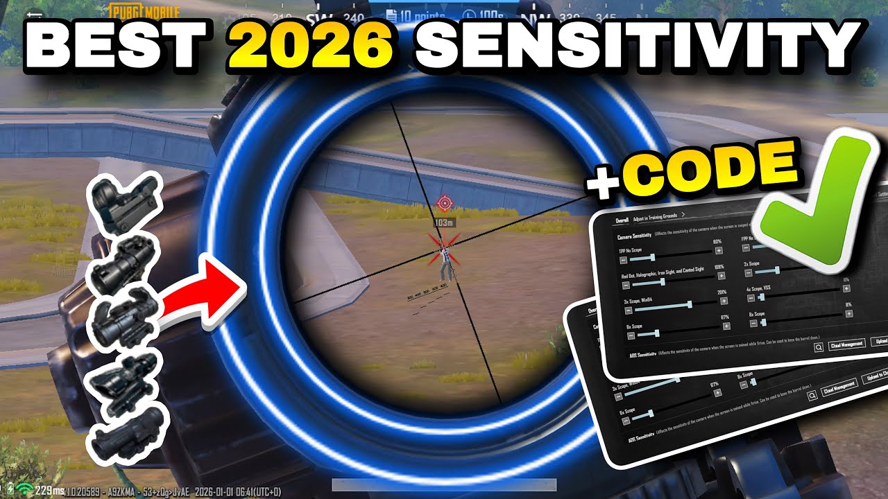 Best PUBG Mobile Sensitivity Code 2026 (No Recoil)